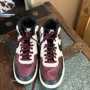 Nike Burgundy and White High-Tops